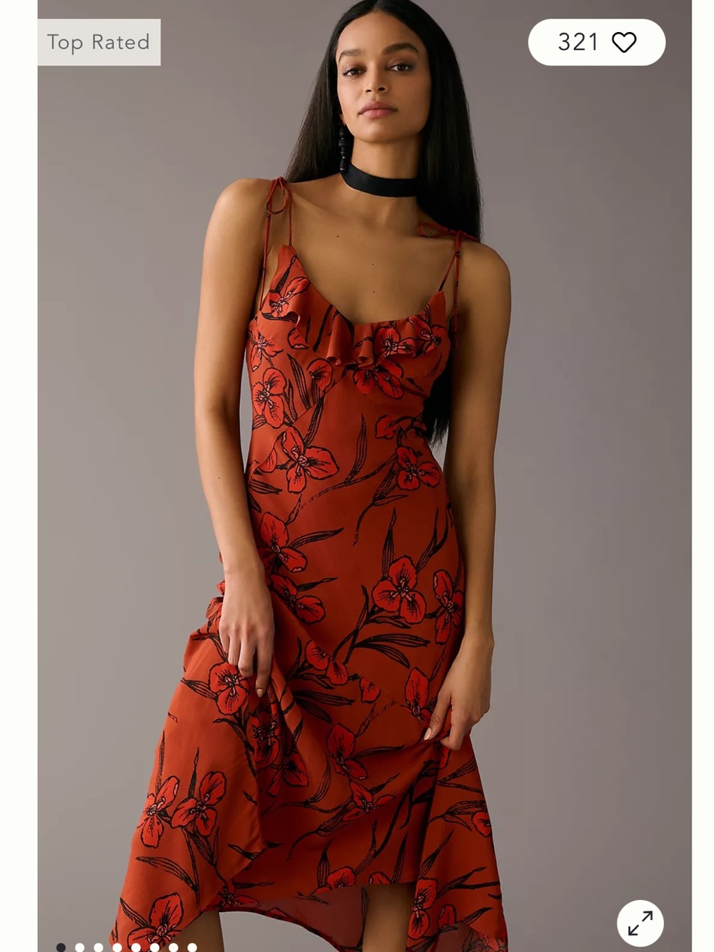 NWT Anthropologie size XSP midi slip dress in red - Picture 2 of 10